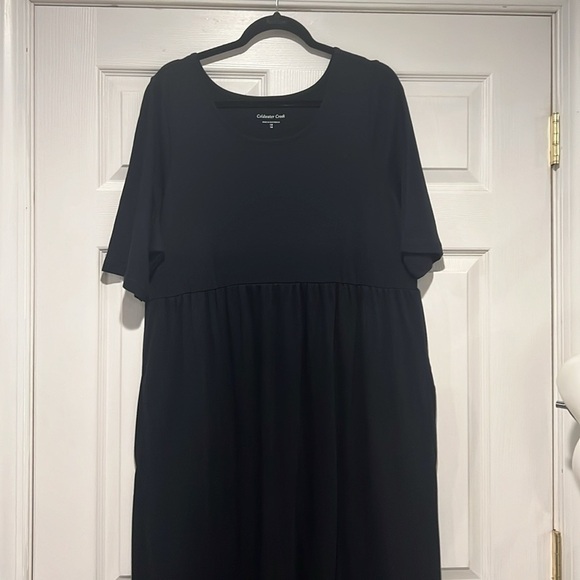 Coldwater Creek black short sleeve cotton maxi dress size 1X - Picture 3 of 8